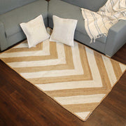 Hand-weaved Jute Rug with cushion cover set of 2