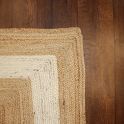 Hand-weaved Jute Rug with cushion cover set of 2