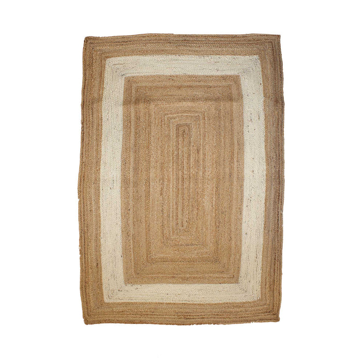 Hand-weaved Jute Rug with cushion cover set of 2