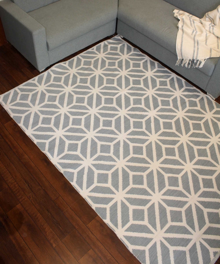 Hand-weave morocco Blue wool Rug