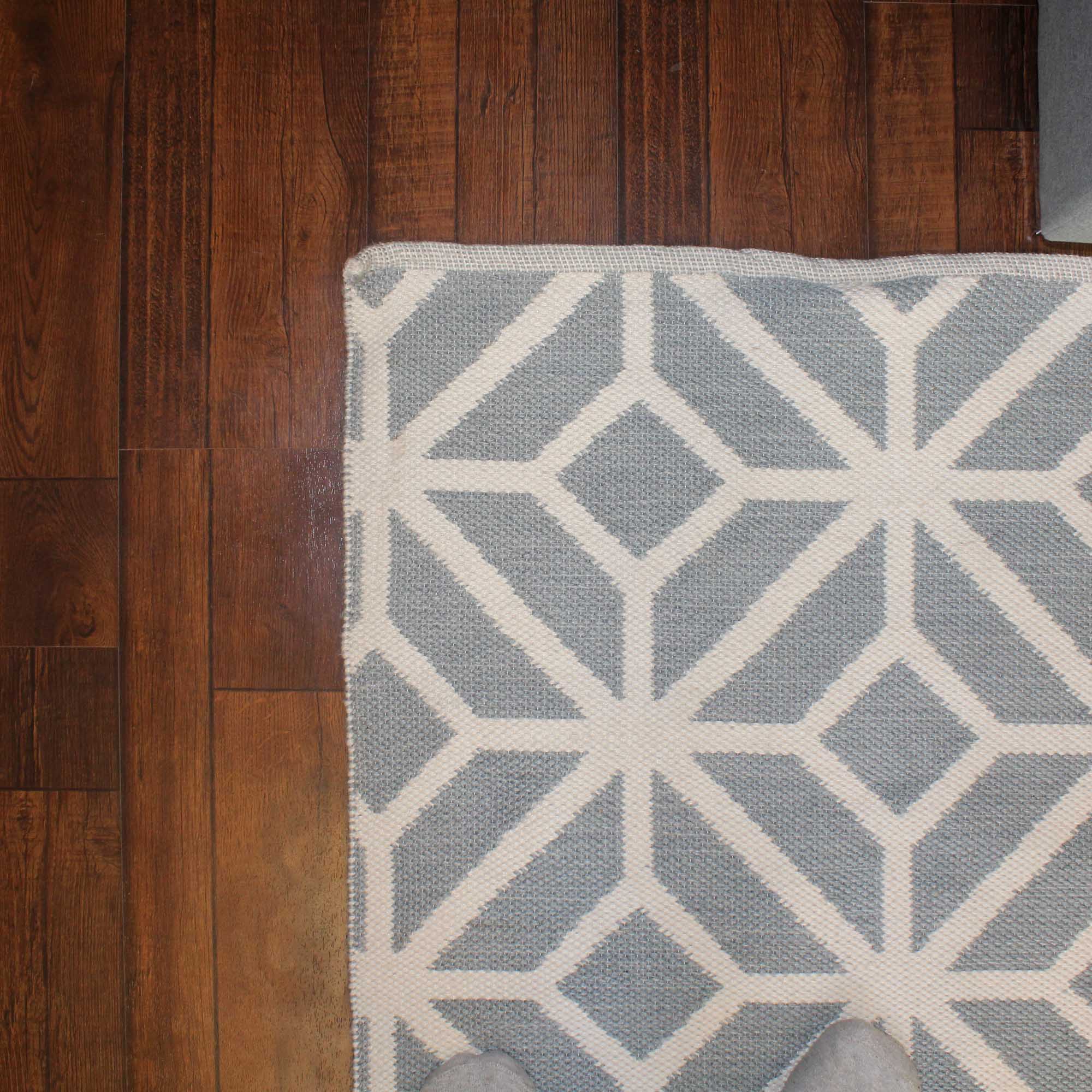 Hand-weave morocco Blue wool Rug