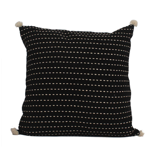 Black 100% Cotton Cushion Covers.