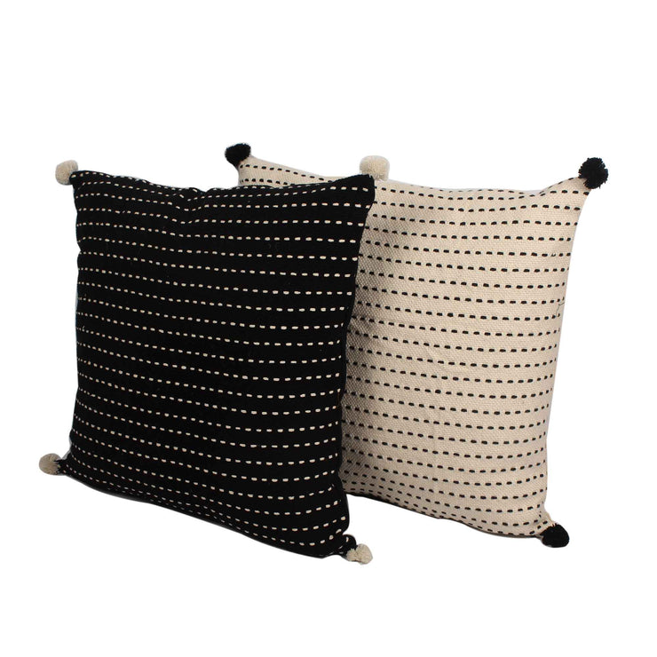 Black Kasha Set of 3 Cushion Covers