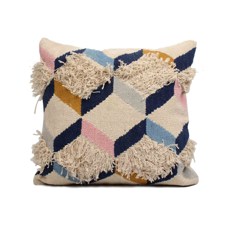 Hand-weaved cotton Multi-color Rug with a set of 5 cushion covers