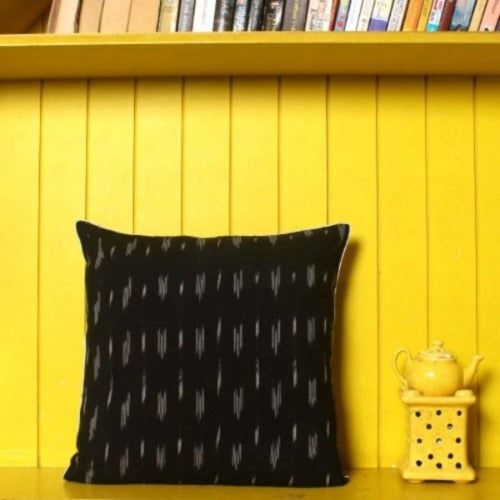 Black 100% Cotton Cushion Covers.