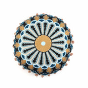 Curlicue Embroidery Round Cotton Cushion
