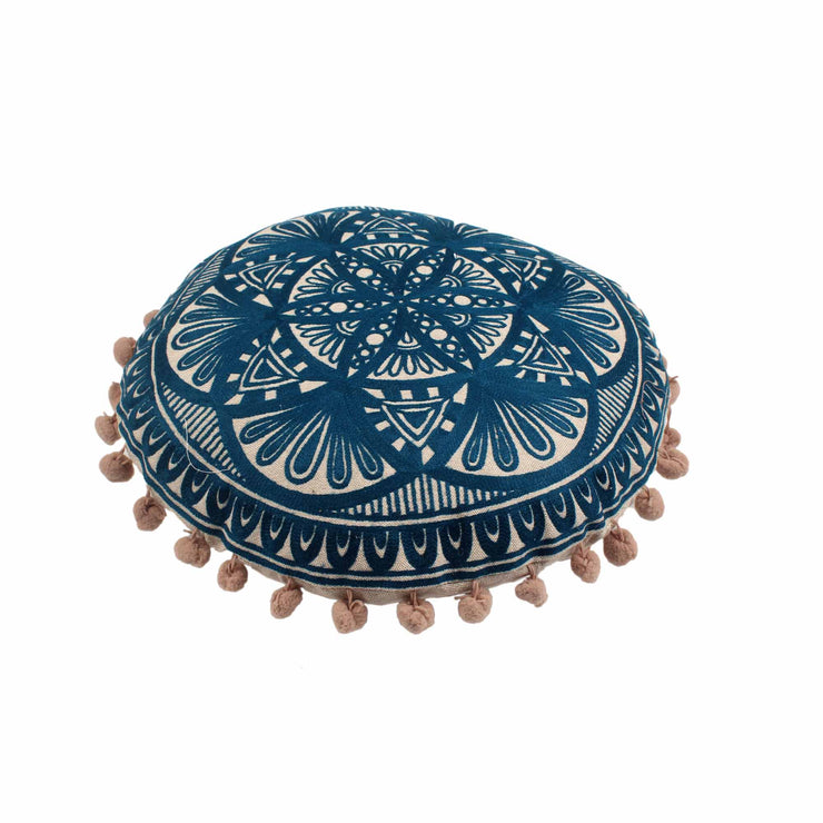 Royal Entwine Embroidery Round Cotton Cushion