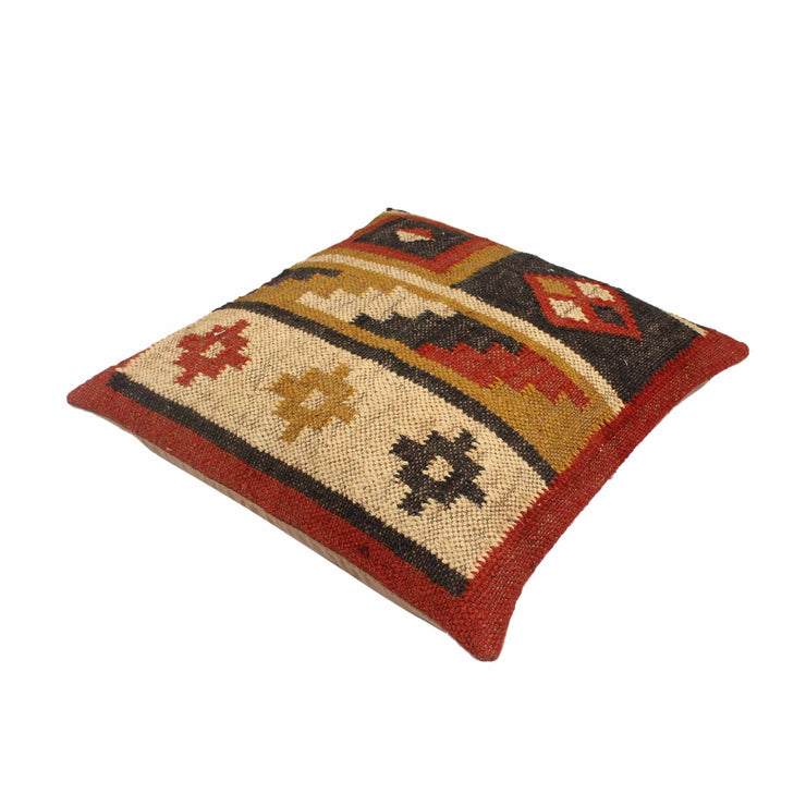 Multi-color Hand-made Jute Cushion Cover