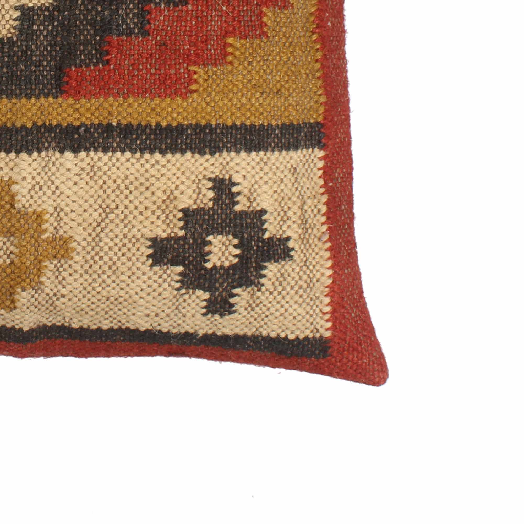 Multi-color Hand-made Jute Cushion Cover