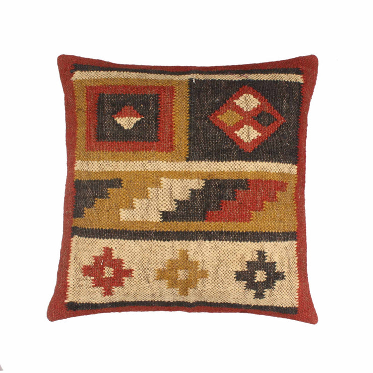 Multi-color Hand-made Jute Cushion Cover
