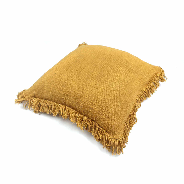 Mustard Ruffles Hand-made Pure Cotton Cushion Cover