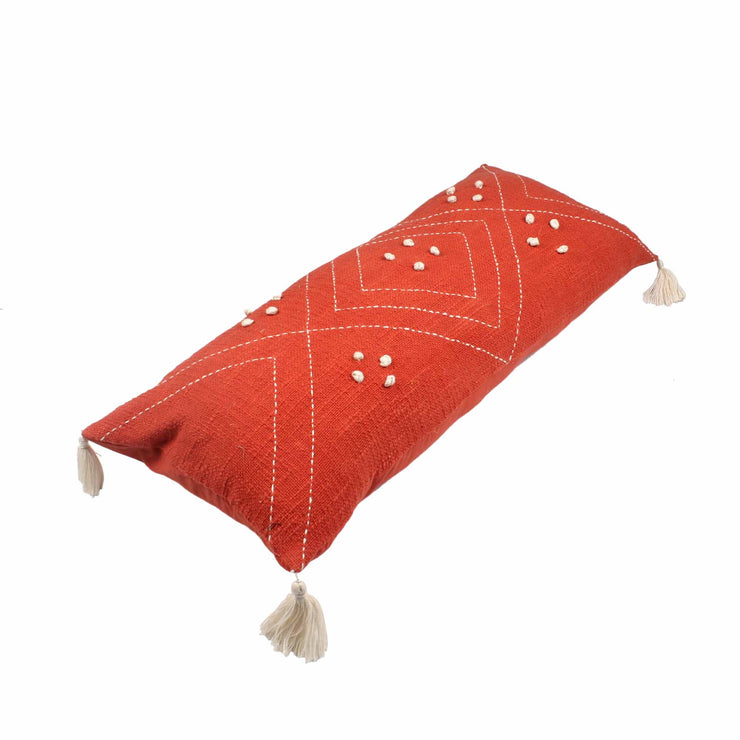 Hand-made Cotton handloom lumbar pillow cover