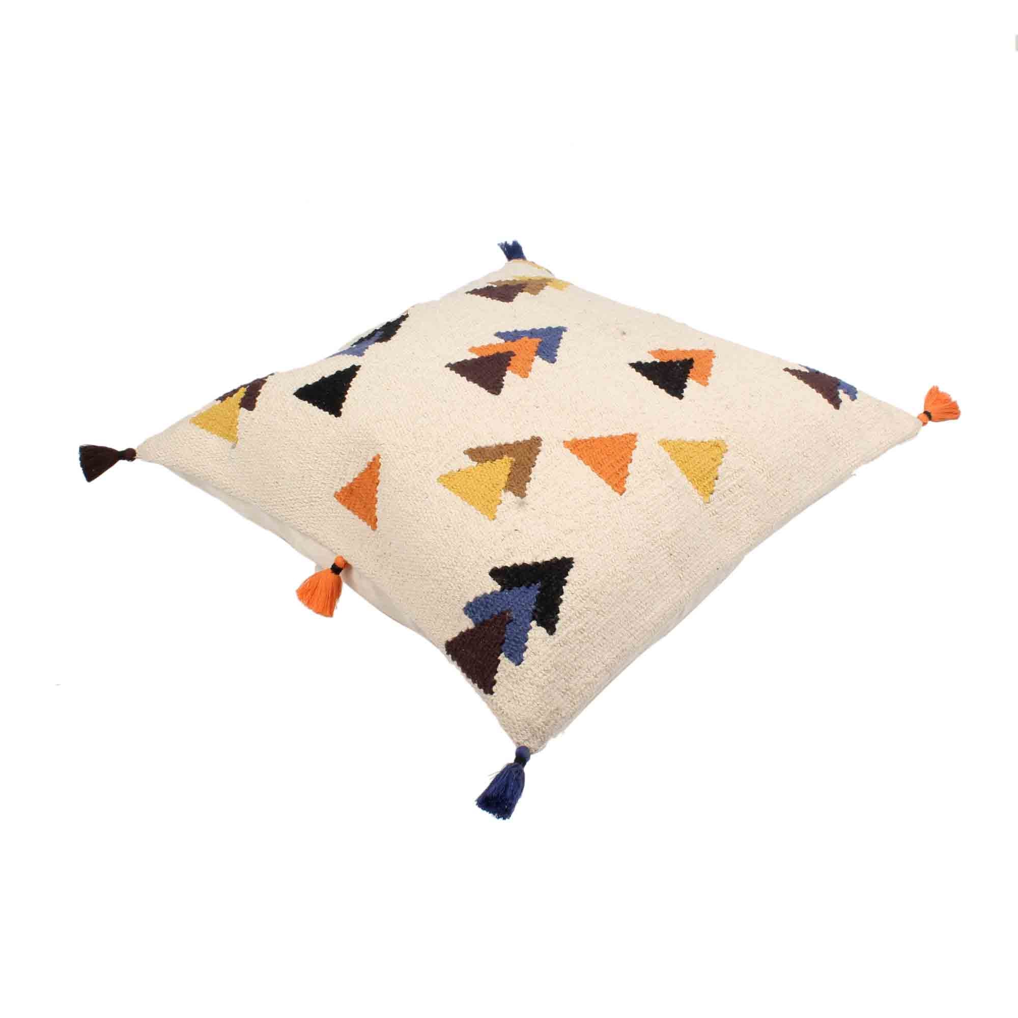 Hand-made Cotton Multicolor Cushion Cover