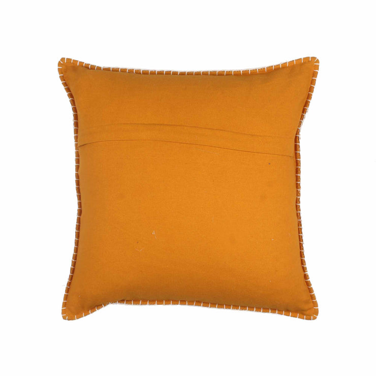 Yellow Hand-made Cotton rug Cushion Cover