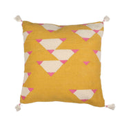 Hand-weaved cotton wool Multi-color Rug with a set of 5 cushion covers