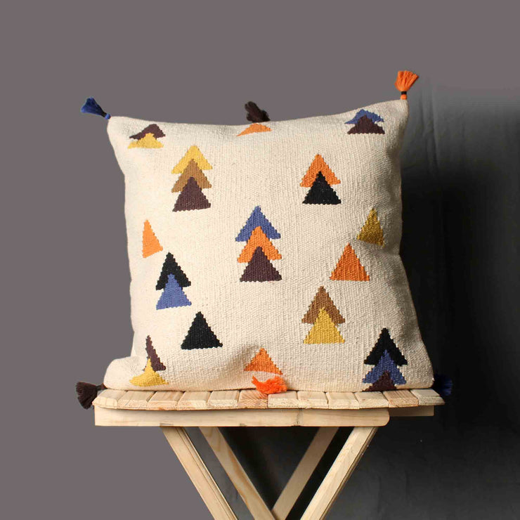 Hand-made Cotton Multicolor Cushion Cover