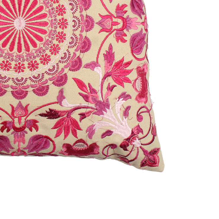 Multicolored Hand-made Cotton Embroidered Cushion Cover