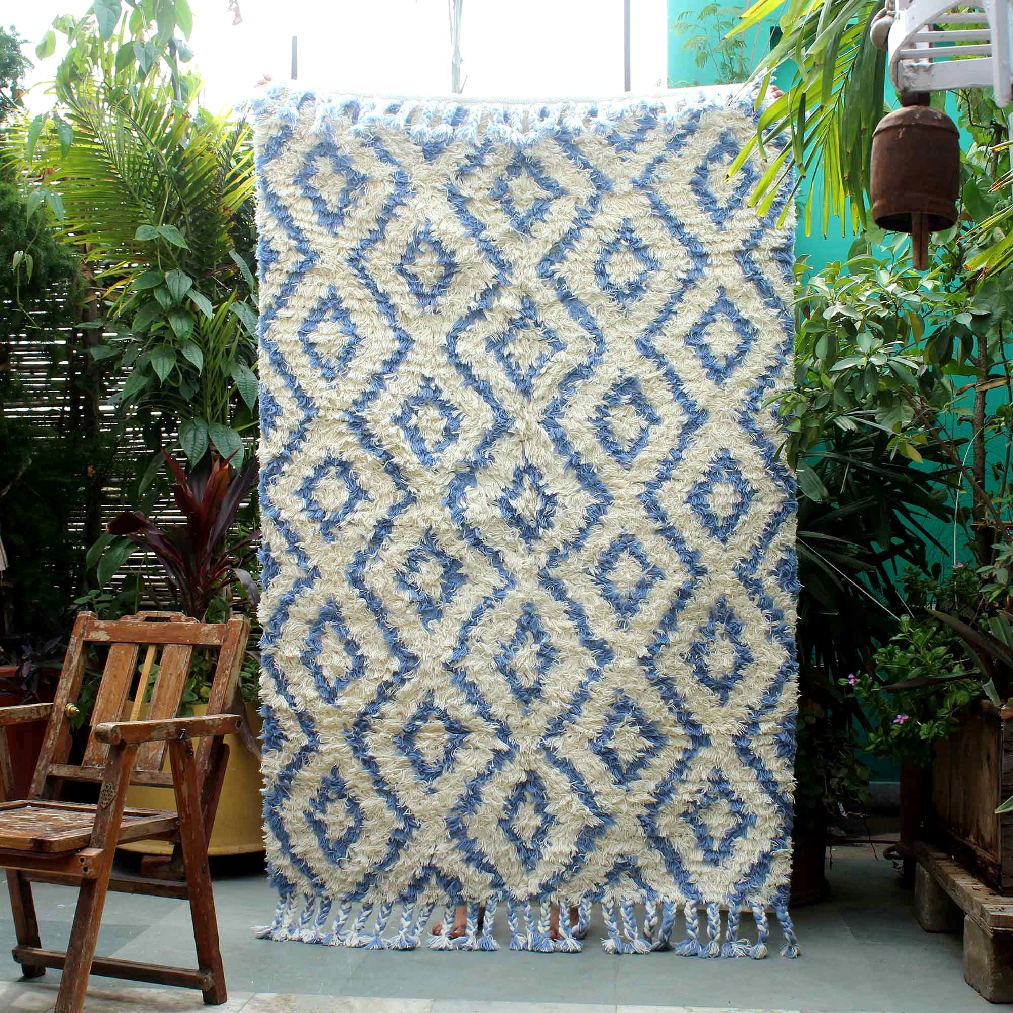 Hand-weaved 100% wool Multi-color Rug