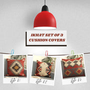Ikhatt Set of 3 Jute Multicolor Cushion Cover