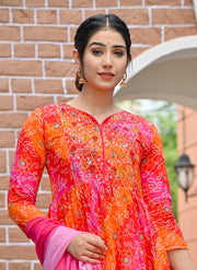 RangDeep Women set Bandhej Tier Dress