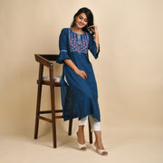 RANGDEEP WOMEN BLUE EMBROIDERY KURTA