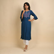 RANGDEEP WOMEN BLUE EMBROIDERY KURTA