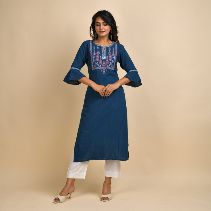 RANGDEEP WOMEN BLUE EMBROIDERY KURTA