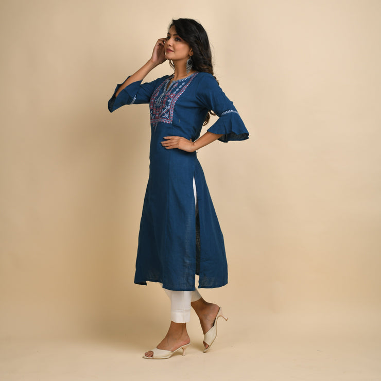 RANGDEEP WOMEN BLUE EMBROIDERY KURTA