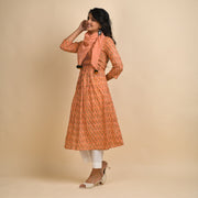 Rang Deep Women Peach cotton Kurta with Scarf
