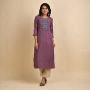 RANGDEEP WOMEN MAUVE EMBROIDERY KURTA