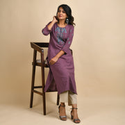 RANGDEEP WOMEN MAUVE EMBROIDERY KURTA