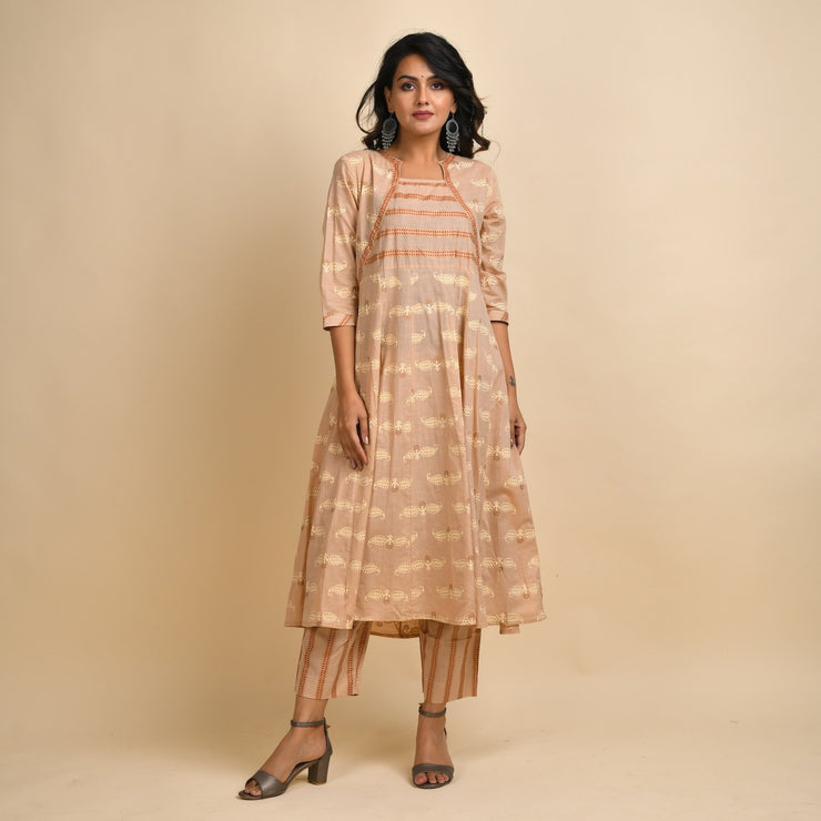 anarkali kurta set with plazzo