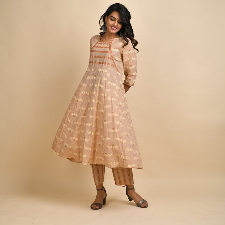 Cotton anarkali Kurta with Plazzo for girls and women