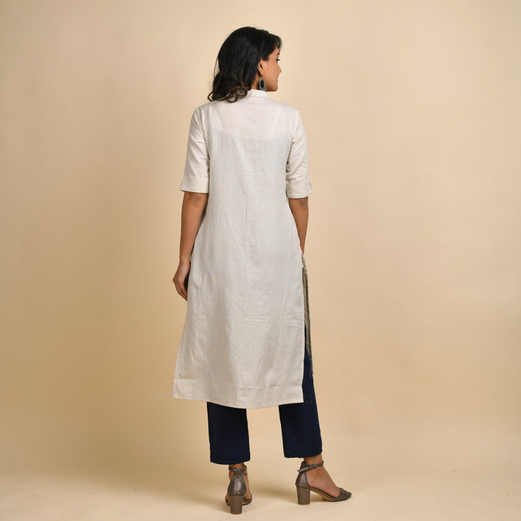 RANGDEEP WOMEN OFF-WHITE EMBROIDERY KURTA