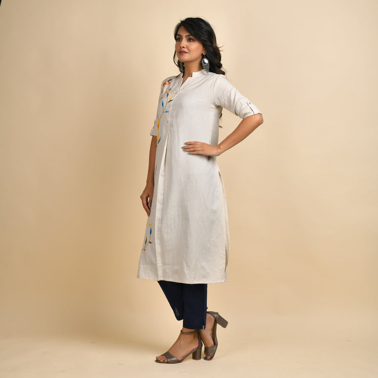 RANGDEEP WOMEN OFF-WHITE EMBROIDERY KURTA