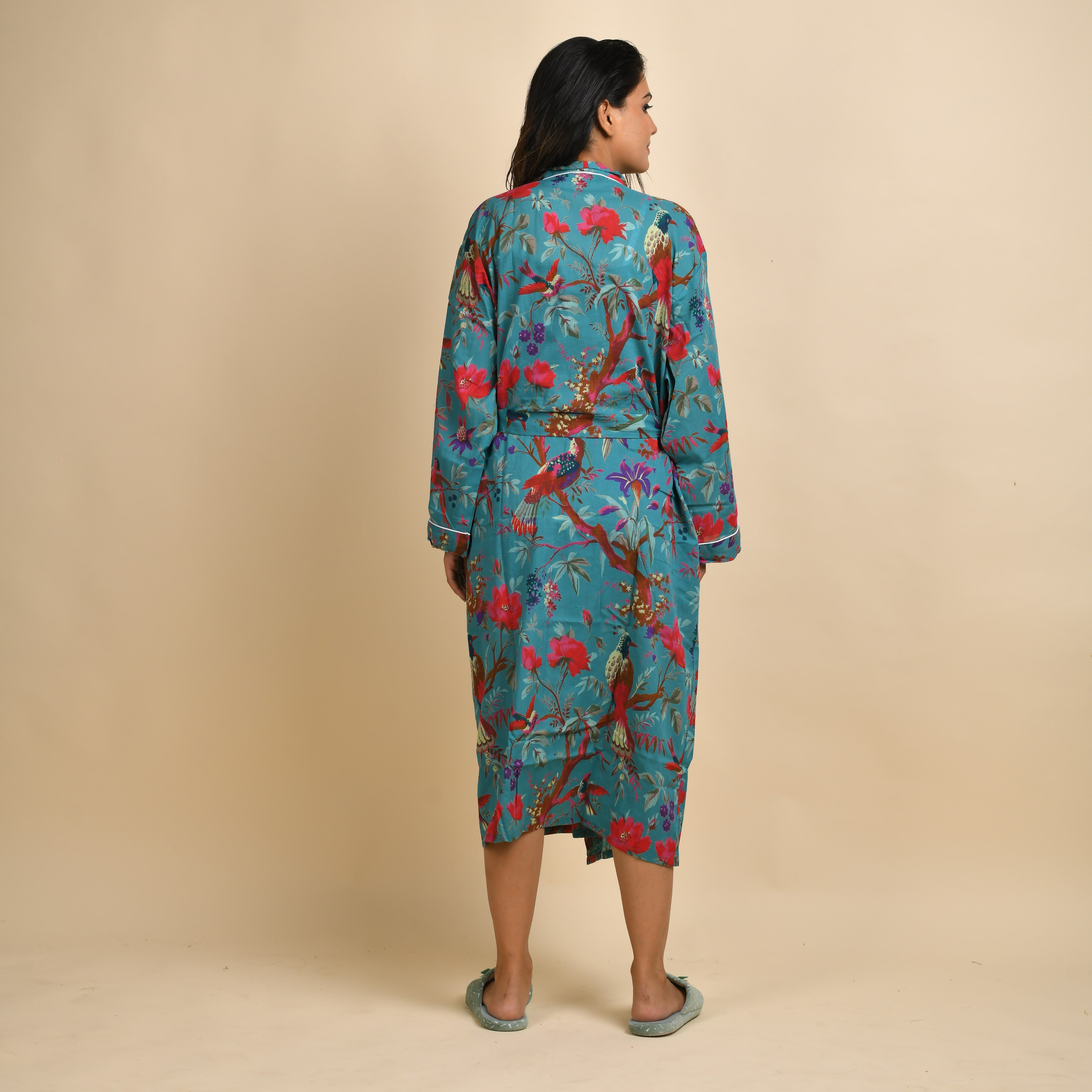 Teal  GREEN Couple Pure Cotton kimono robe