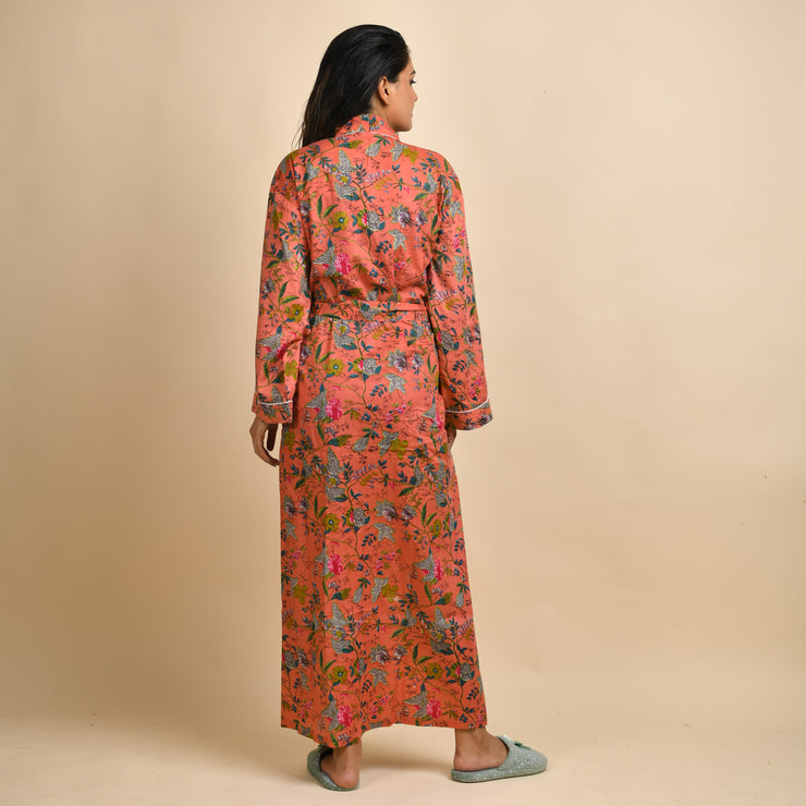 Peach Pure Cotton kimono robe