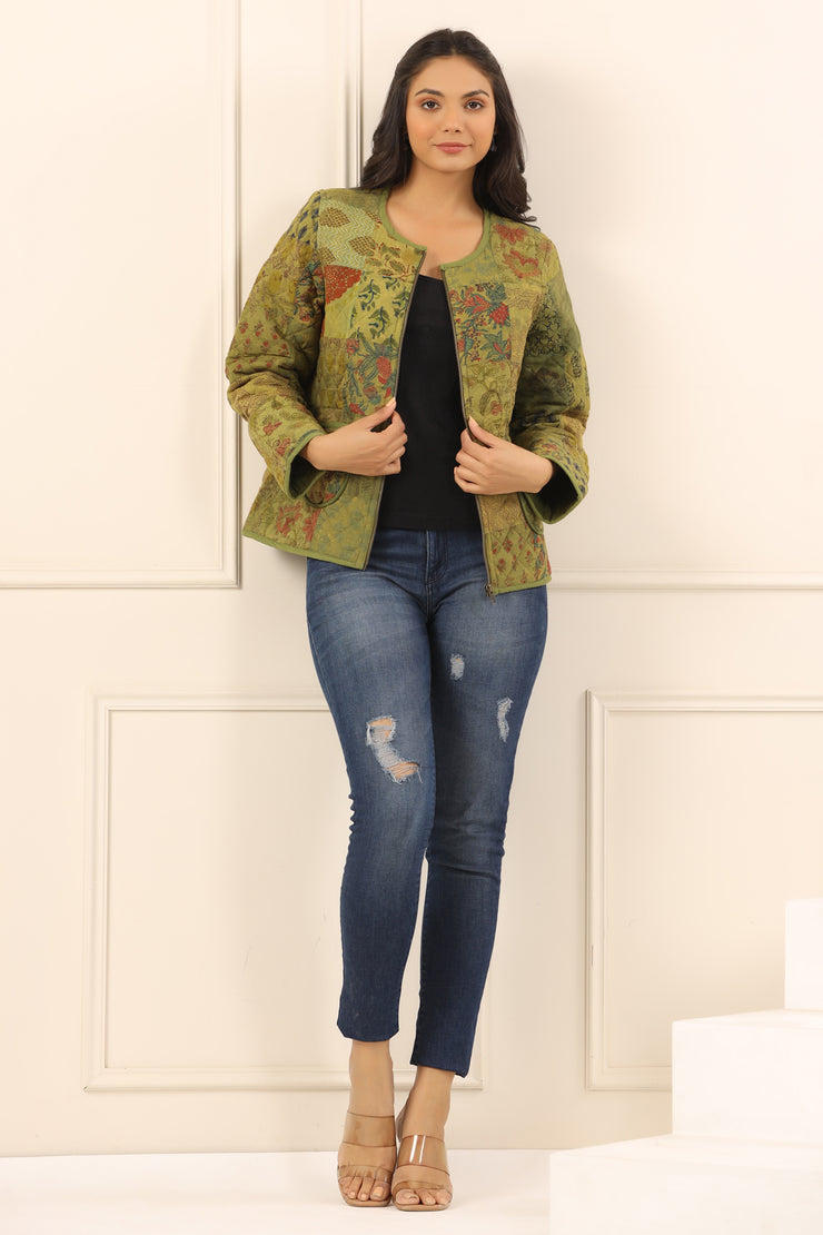 Printed women quilted  jacket