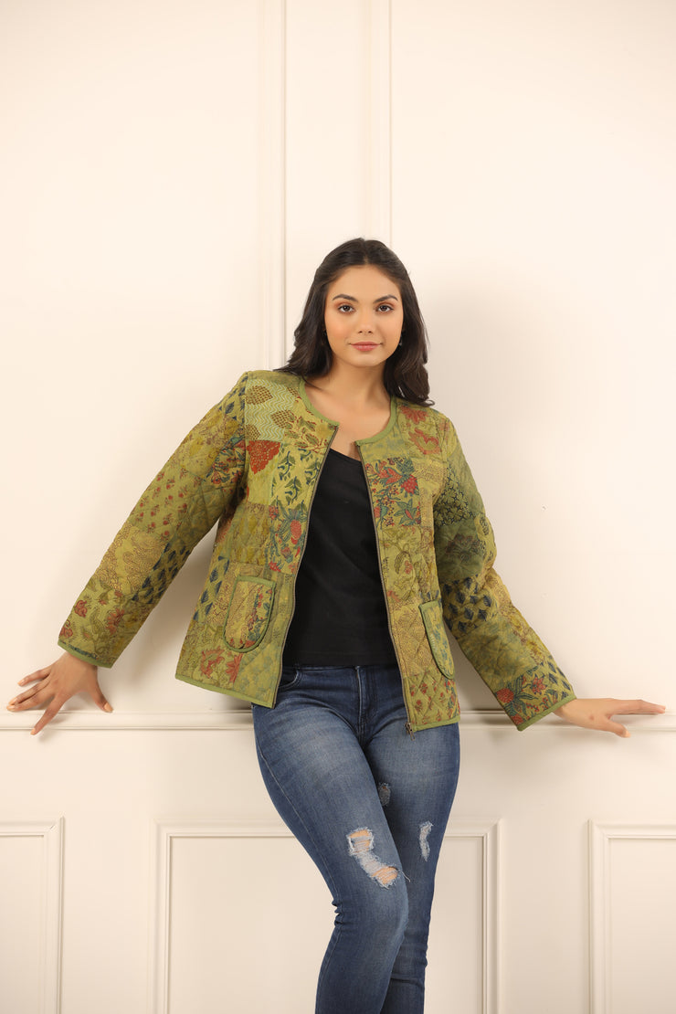 Printed women quilted  jacket