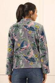 Printed women velvet jacket