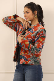 Printed women velvet jacket