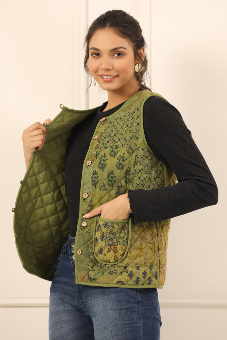 Printed women quilted  jacket