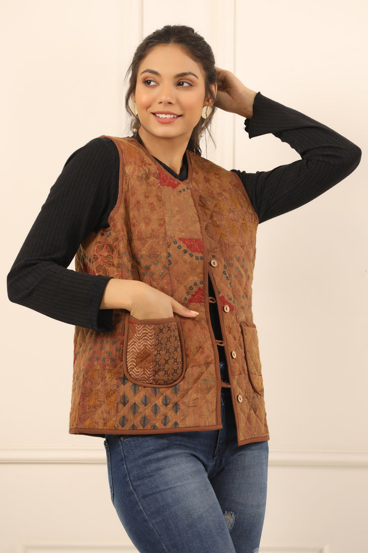 Printed women quilted  jacket