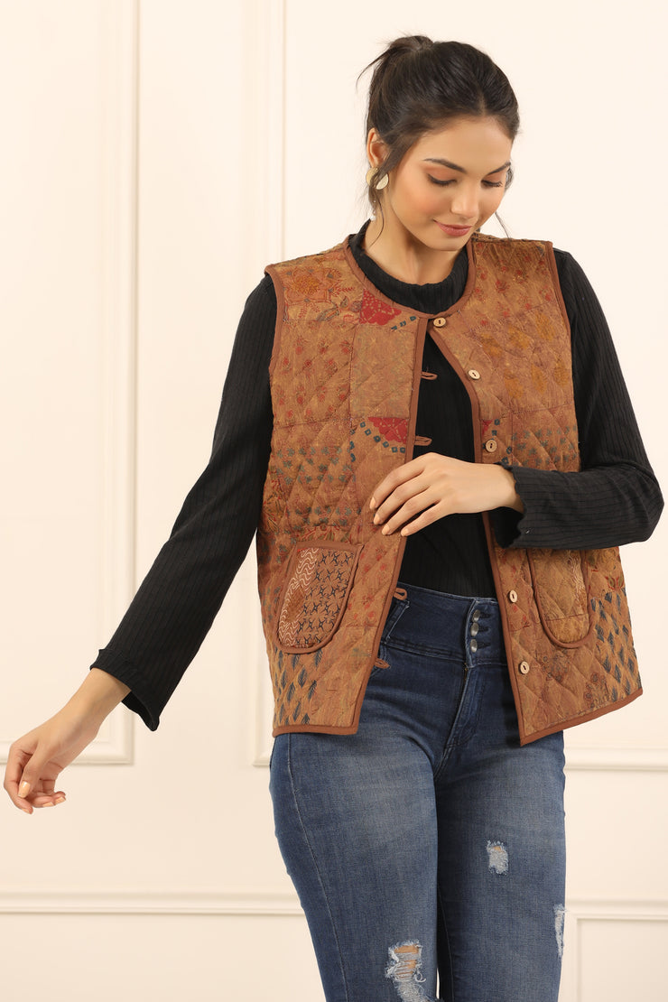 Printed women quilted  jacket