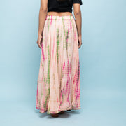 Rang Deep Women Pink Cream Long Tyi-dye Skirt Skirt