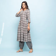 Rang Deep Women Set of Grey Cotton Kurta with Palazzo