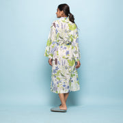 BLUE GREEN Multi-color Cotton Hand printed kimono robe