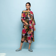 Multi-color Cotton Hand printed kimono robe