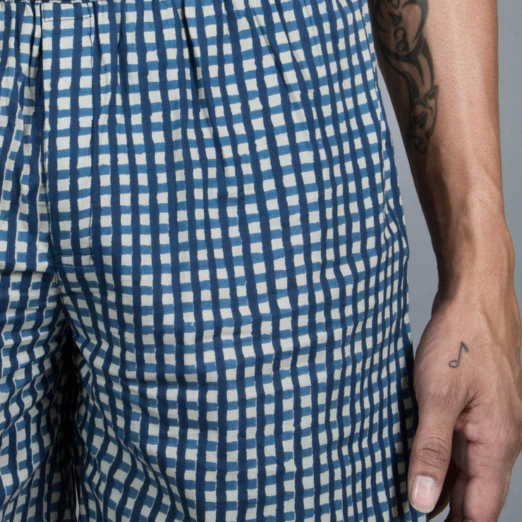Sanskruti homes Blue Checks Men Boxer