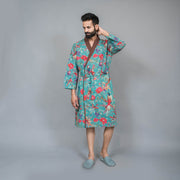 Teal  GREEN Couple Pure Cotton kimono robe